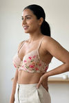 Zivame Floral Grace Padded Wired 3/4th Coverage Lace Bra - Light Pink Base With Flower — thumbnail 3
